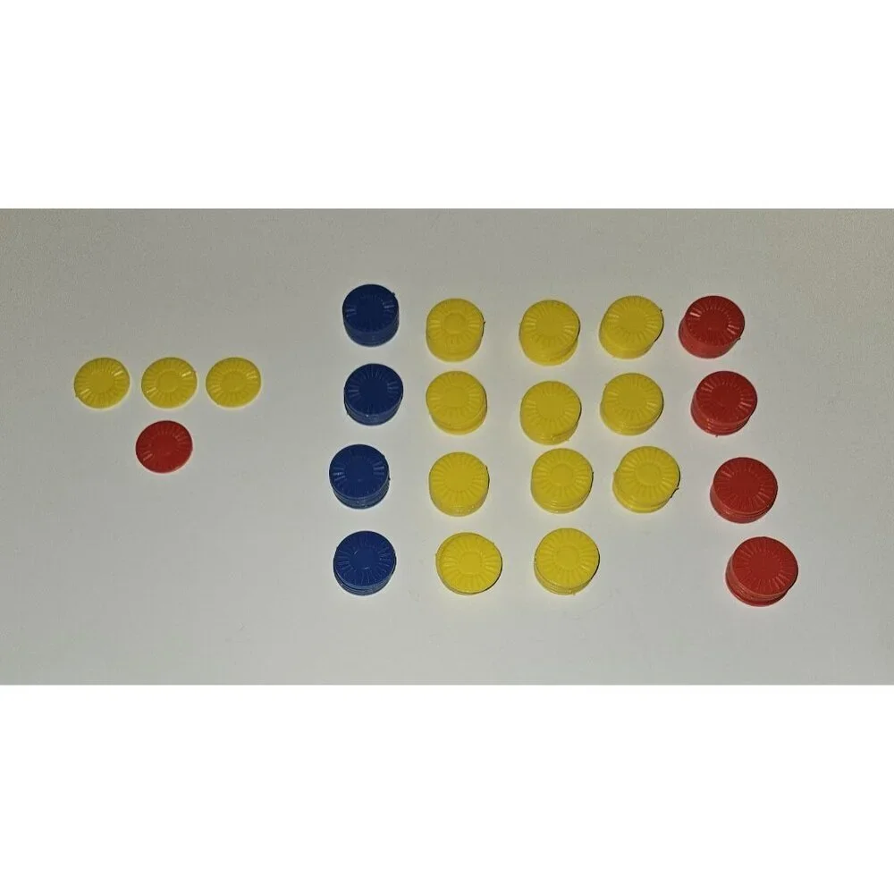 VTG Put & Take Game Pink Spinner Red Yellow Blue Chips Schaper 1965 READ